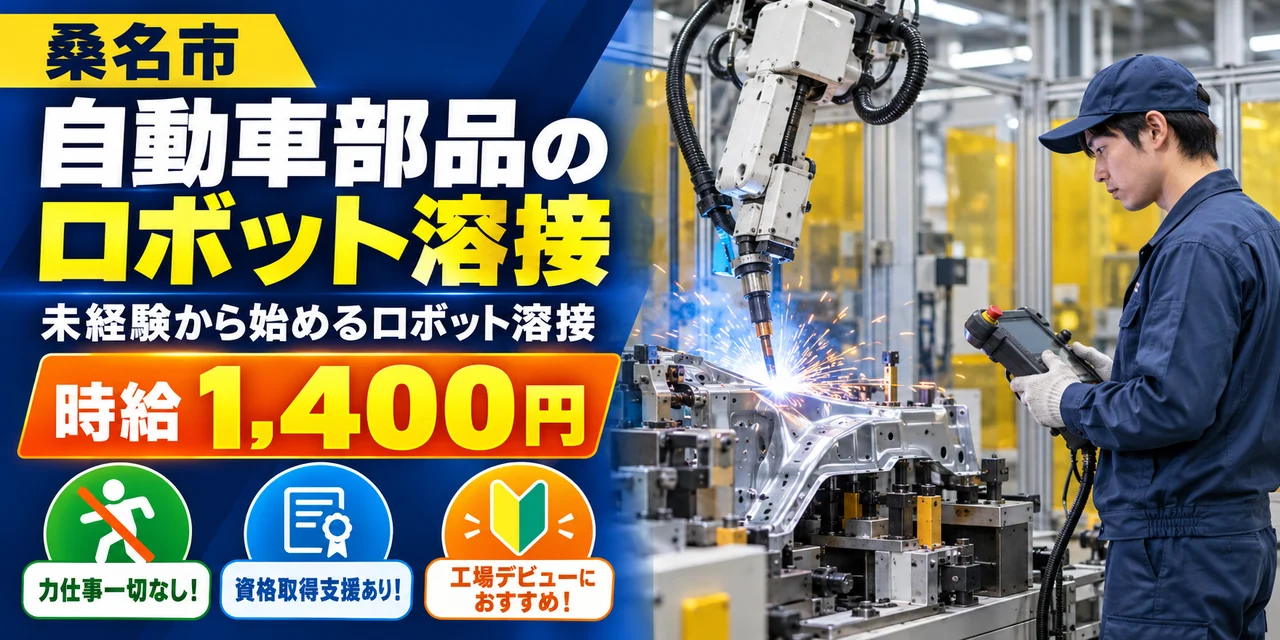 【溶接】鈴鹿市｜自動車部品のロボット・スポット溶接｜時給1,400円・寮あり・未経験OK