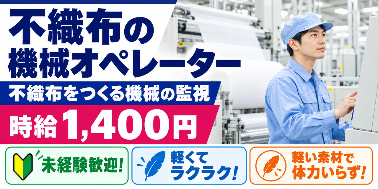 【機械オペレーター】掛川市｜倉敷繊維加工株式会社｜繊維商品の製造｜時給1,400円・寮あり・土日休み