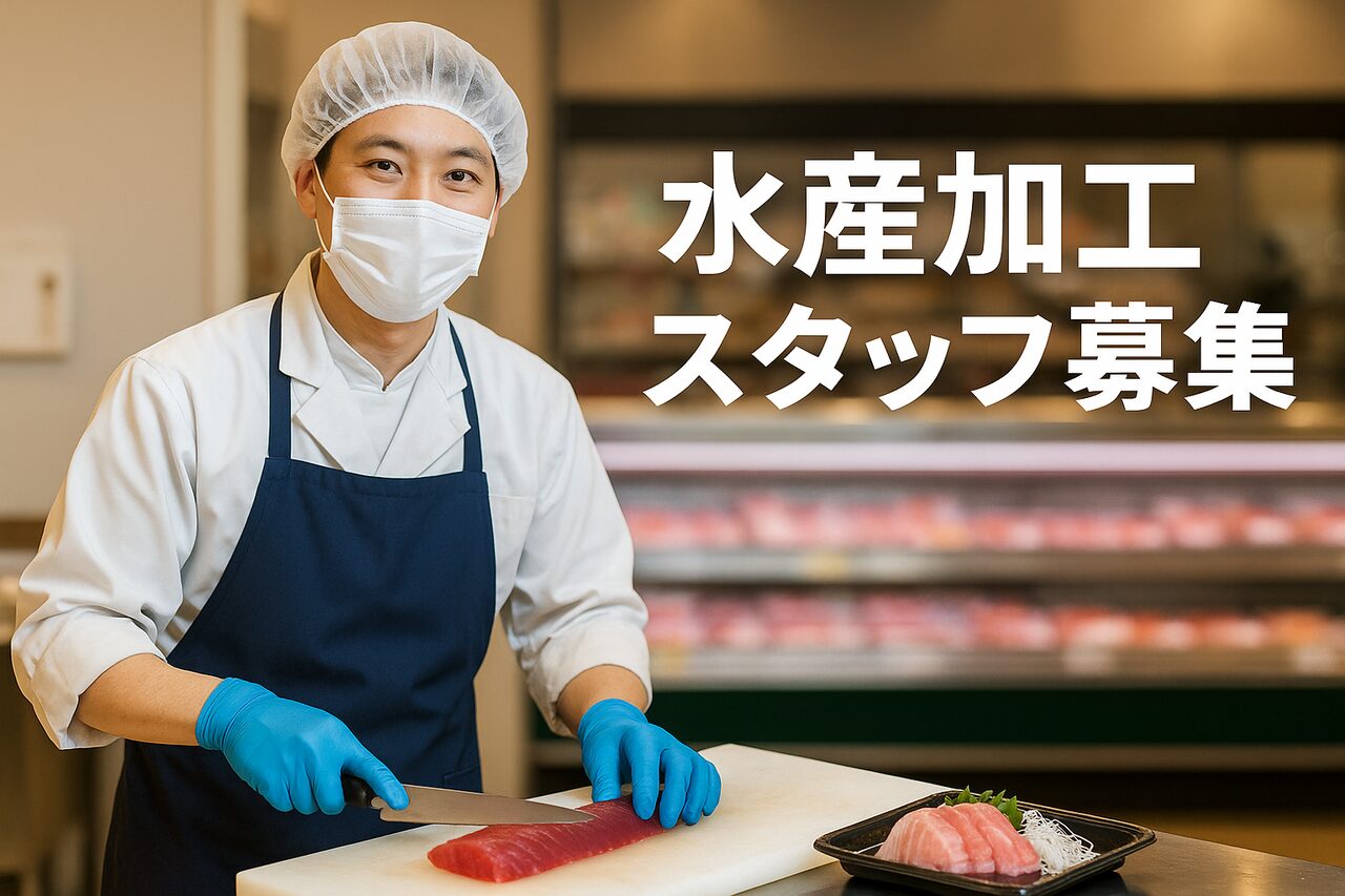 【福岡市中央区】水産加工スタッフ募集｜刺身加工・鮮魚解体など｜日払い・週払いOK｜バイク通勤可！