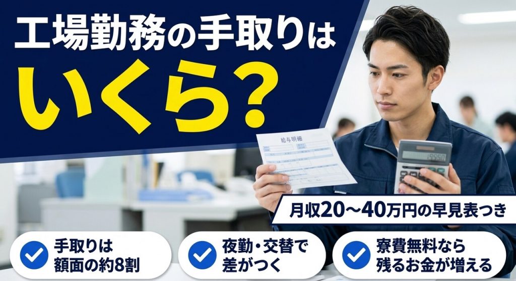 工場勤務の手取りはいくら?